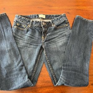 Aeropostale medium wash straight leg jeans.